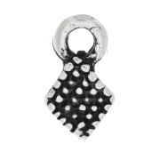 Mini dijes rombo 9x5 mm - Plateado envejecido x6|raw }}