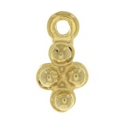 Dije rombo con pequeña bola 15x8 mm - Dorado con oro fino x1