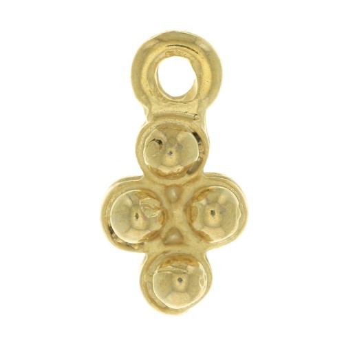 Dije rombo con pequeña bola 15x8 mm - Dorado con oro fino x1