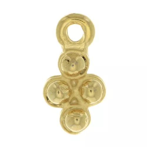 Dije rombo con pequeña bola 15x8 mm - Dorado con oro fino x1