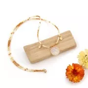 Dije rombo con pequeña bola 15x8 mm - Dorado con oro fino x1