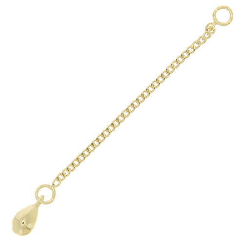 Cadena de extensión gota eslabón Gourmette 60 mm - Chapado de Oro 3 micras x1