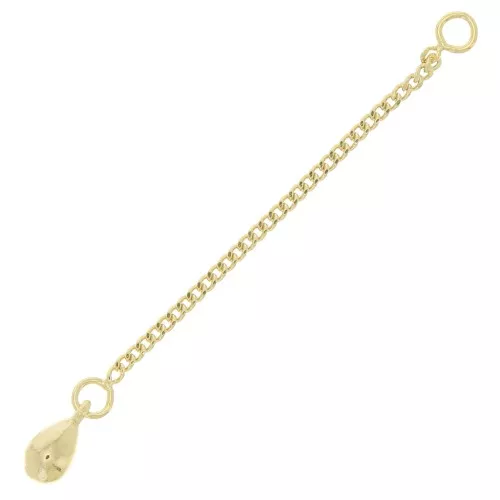 Cadena de extensión gota eslabón Gourmette 60 mm - Chapado de Oro 3 micras x1