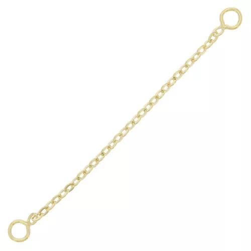 Cadena de extensión 2 anillas 50 mm - Chapado de Oro 3 micras x1