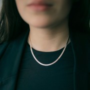 Gargantilla eslabón espejo 3.4 mm - Plata 925 x43cm