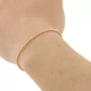 Cadena de bolas de 2 mm - chapado en oro 3 micras x50cm