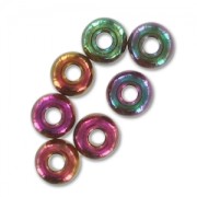 Cuentas de Rocalla Preciosa 6/0, 4 mm - Purple Gold Iris, 20 g