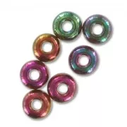 Cuentas de Rocalla Preciosa 6/0, 4 mm - Purple Gold Iris, 20 g
