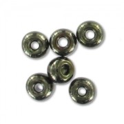 Cuentas de Rocalla Preciosa 6/0, 4 mm - Negro brillante y verde, 20 g