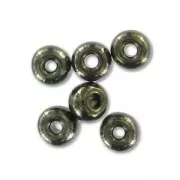 Cuentas de Rocalla Preciosa 6/0, 4 mm - Negro brillante y verde, 20 g