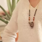 Cuentas arandelas - Heishi de piedra gema 5x1.5 mm Cornaline x20