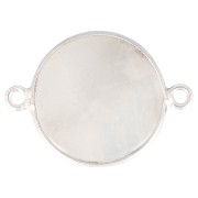 Entrepieza redondo de piedra gema 22x16 mm - Plata 925 - Pierre de lune x1|raw }}