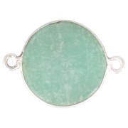 Entrepieza redondo de piedra gema 22x16 mm - Plata 925 - Amazonite x1|raw }}