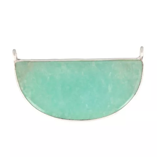 Entrepieza para collar de piedra gema 33x19 mm - Plata 925 - Amazonite x1
