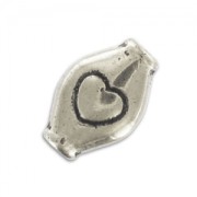 Olivas planas 11x7 mm plateado antiguo x5|raw }}