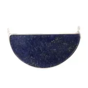 Intercalaire pour collier en pierre gemme 33x19 mm - Plata 925 - Lapis lazuli x1
