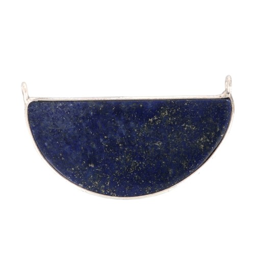 Intercalaire pour collier en pierre gemme 33x19 mm - Plata 925 - Lapis lazuli x1