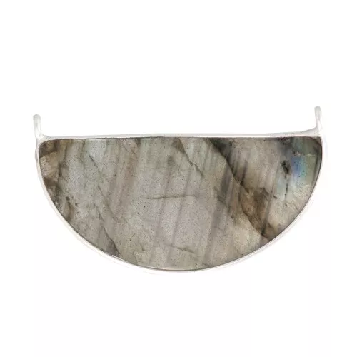 Intercalaire pour collier en pierre gemme 33x19 mm - Plata 925 - Labradorite x1