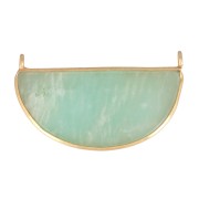 Intercalaire en pierre gemme 33x19 mm Plata 925 Dorado con oro fino - Amazonite x1