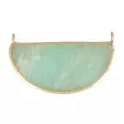 Intercalaire en pierre gemme 33x19 mm Plata 925 Dorado con oro fino - Amazonite x1