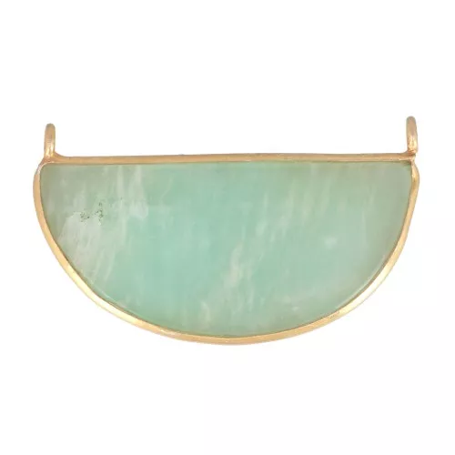 Intercalaire en pierre gemme 33x19 mm Plata 925 Dorado con oro fino - Amazonite x1