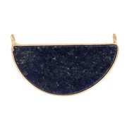 Intercalaire en pierre gemme 33x19 mm Plata 925 Dorado con oro fino - Lapis lazuli x1|raw }}