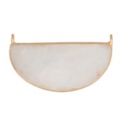 Intercalaire en pierre gemme 33x19 mm Plata 925 Dorado con oro fino - Pierre de lune|raw }}