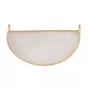 Intercalaire en pierre gemme 33x19 mm Plata 925 Dorado con oro fino - Pierre de lune