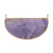 Intercalaire en pierre gemme 33x19 mm Plata 925 Dorado con oro fino - Amethyste x1|raw }}