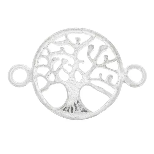 Entrepieza redondo 14 mm - estampado arból de vida - Plata 925 x1