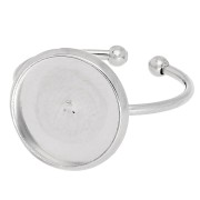 Anillo fino ajustable para cabujón de base plana de 12 mm - acero inoxidable 304 x1