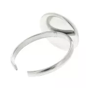 Anillo fino ajustable para cabujón de base plana de 12 mm - Acero inoxidable 316L x1