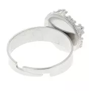 Anillo ajustable para cabujón con fondo plano 12 mm - Acero inoxidable x1
