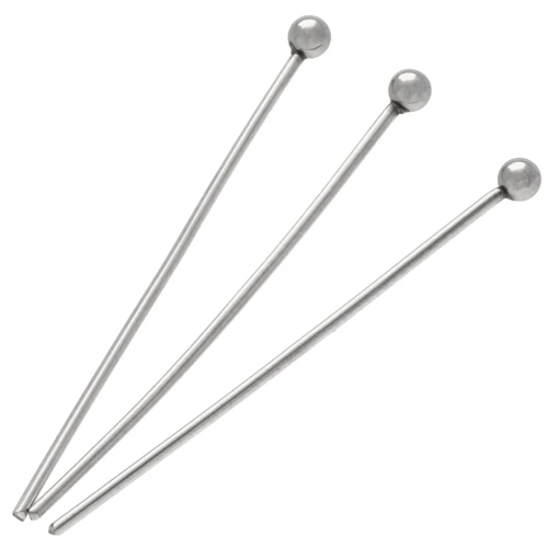 Bastón cabeza bola 25x0.6 mm de Acero inox x10
