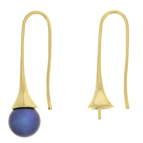 Ganchos pendientes  para cuentas mitad-perforadas 8 mm - dorado con oro fino x2
