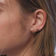 Ganchos pendientes rombo calado 10 mm - Gold filled x2