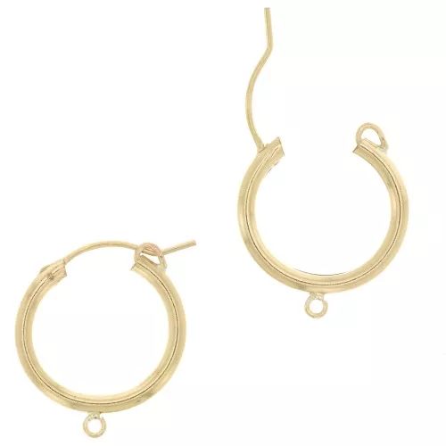 Pendientes de aro de 19 mm con anilla abierta - Hilo de 2,3 mm - Gold filled x2