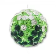 Redonda plastilina strass 12 mm Crystal/Peridot/Emerald x1