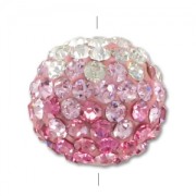 Redonda plastilina strass 12 mm Crystal/Light Rose/Rose x1