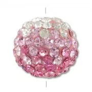 Redonda plastilina strass 12 mm Crystal/Light Rose/Rose x1