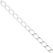 Cadena eslabón pulsera pulida 5 mm de Plata 925 x20cm