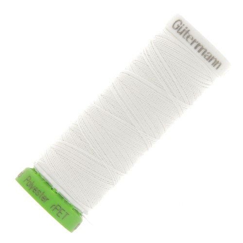 Hilo para coser de poliéster reciclado Gütermann - Blanco (n°800) x100m