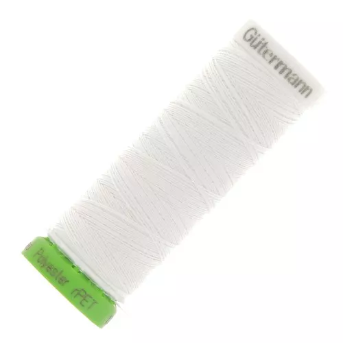 Hilo para coser de poliéster reciclado Gütermann - Blanco (n°800) x100m