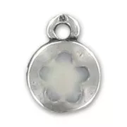 Dije esmaltado flor 13 mm Nácar x1