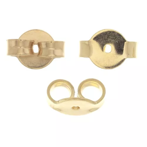 Tuercas para pendientes 7x5 mm 7x5 mm - Dorado con oro fino x10