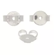 Tuercas para pendientes 7x5 mm - Plateado x10