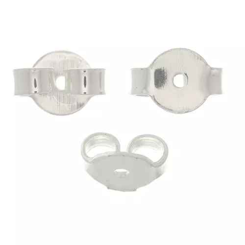 Tuercas para pendientes 7x5 mm - Plateado x10