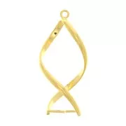 Colgante giro 34x15 mm para cuenta de 10 mm Dorado con oro fino x2