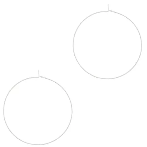 Aro pendientes finos para decorar 40x0.7 mm - Chapado en plata fina x2
