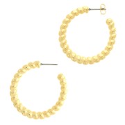 Pendientes de aro efecto cuerda trenzada 35 mm - Dorado con oro fino x2|raw }}